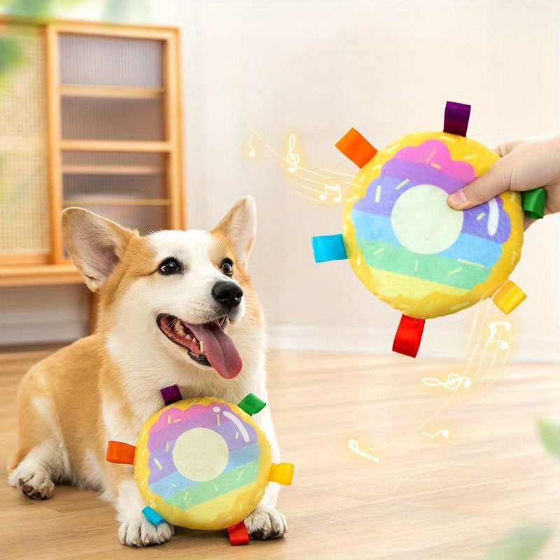 Plush Dog Flying Disc – Soft, Bite-Resistant Fetch Toy