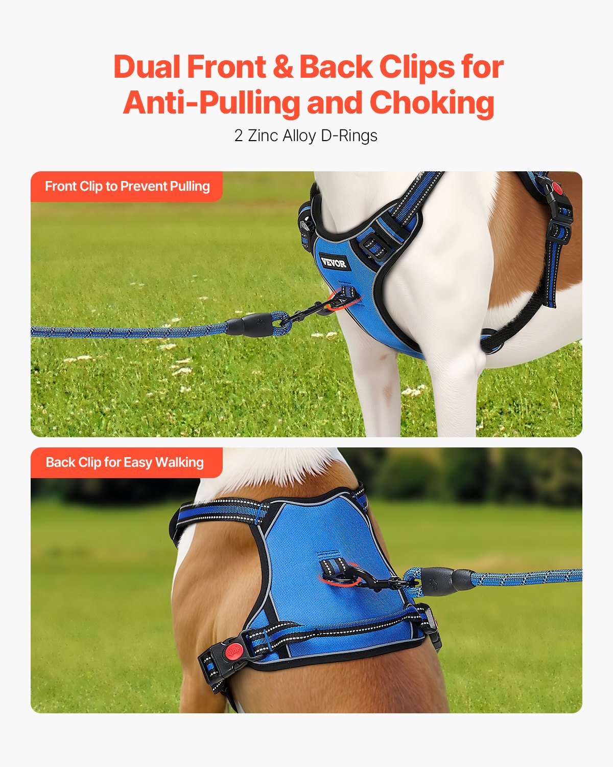 No-Pull Dog Harness & Leash Set – Front Clip, Reflective