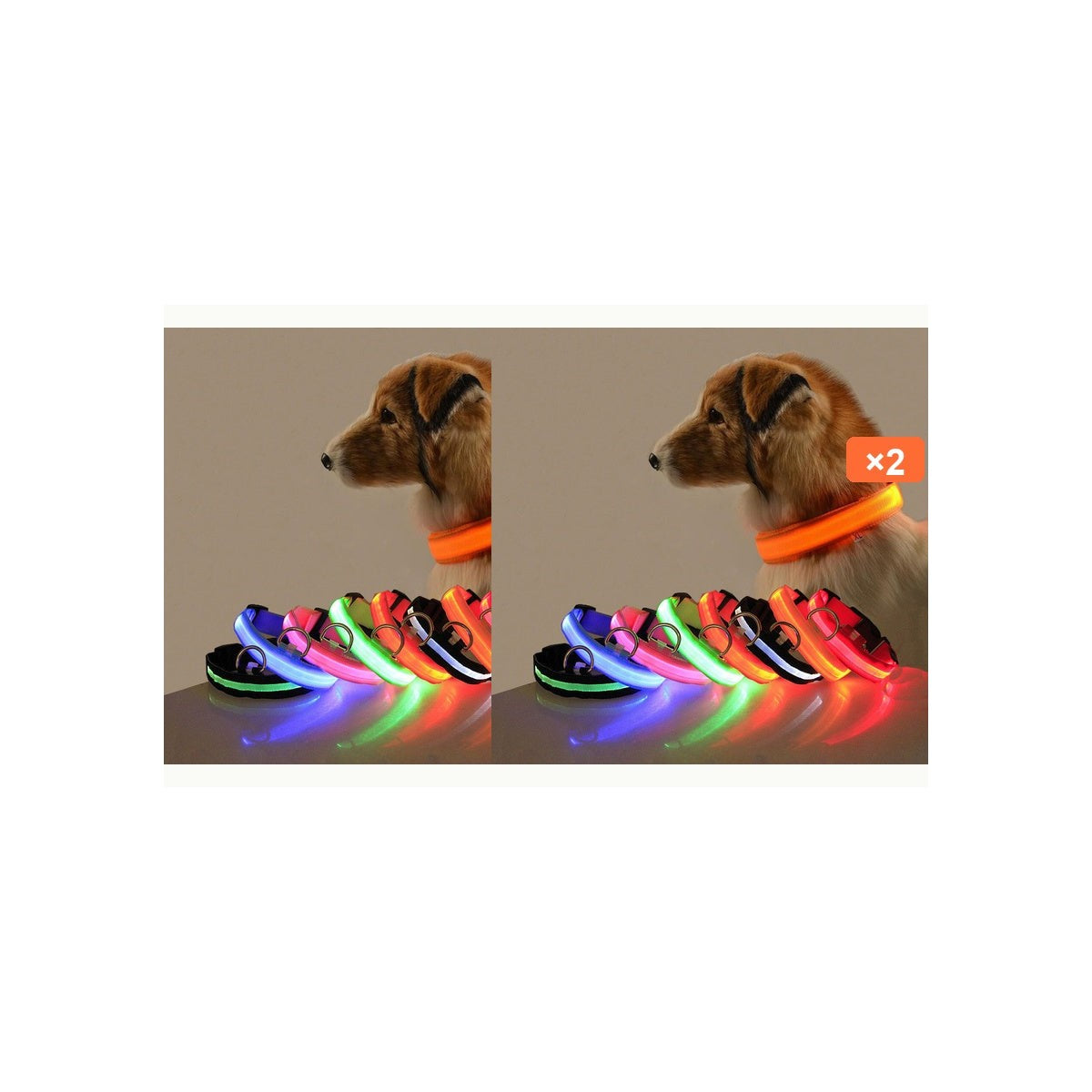 Duo Pack: 2x LED Light-Up Dog Collars