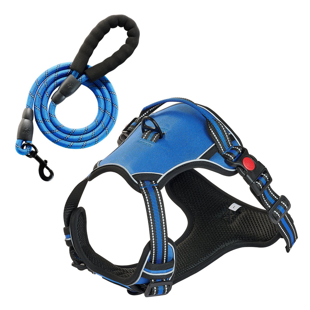 No-Pull Dog Harness & Leash Set – Front Clip, Reflective