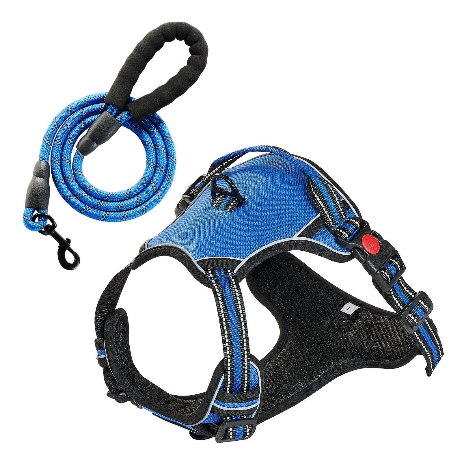 No-Pull Dog Harness & Leash Set – Front Clip, Reflective