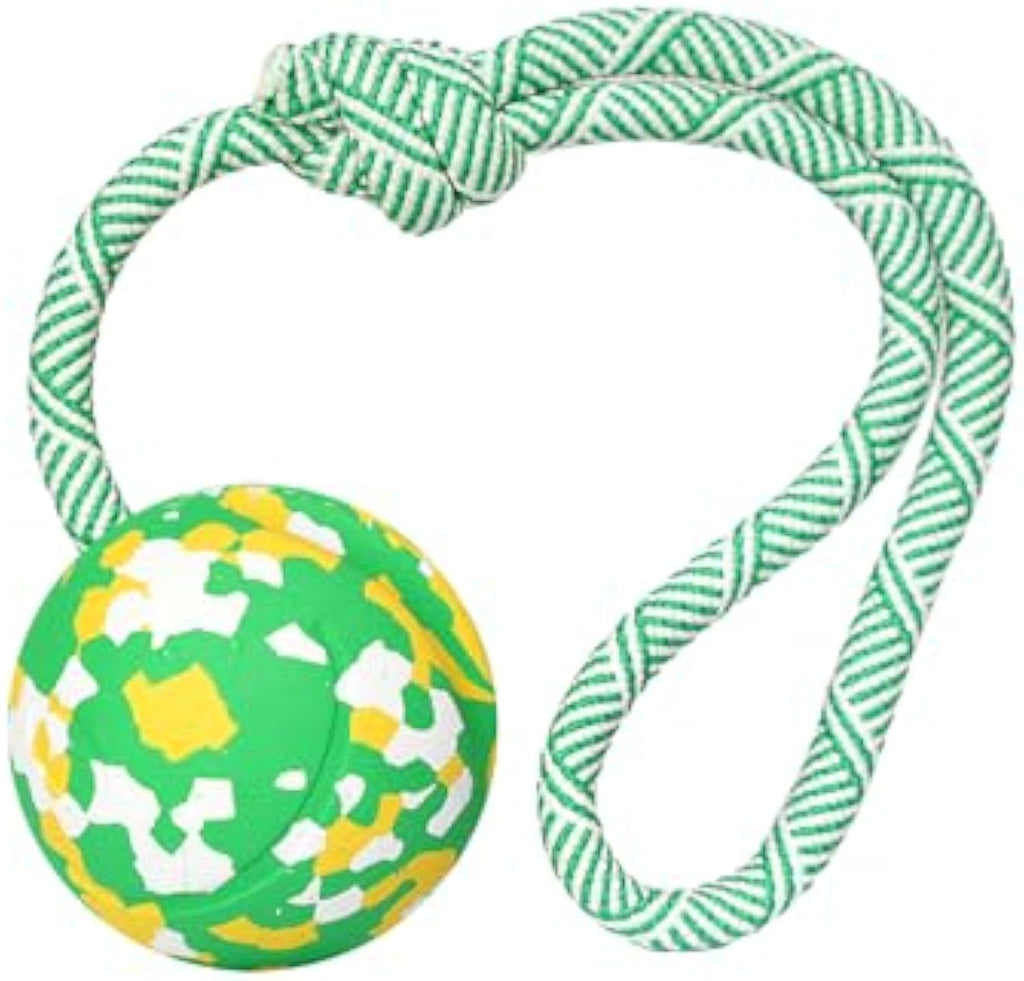 Ball-on-Rope Dog Tug Toy – Durable Chew & Fetch Combo
