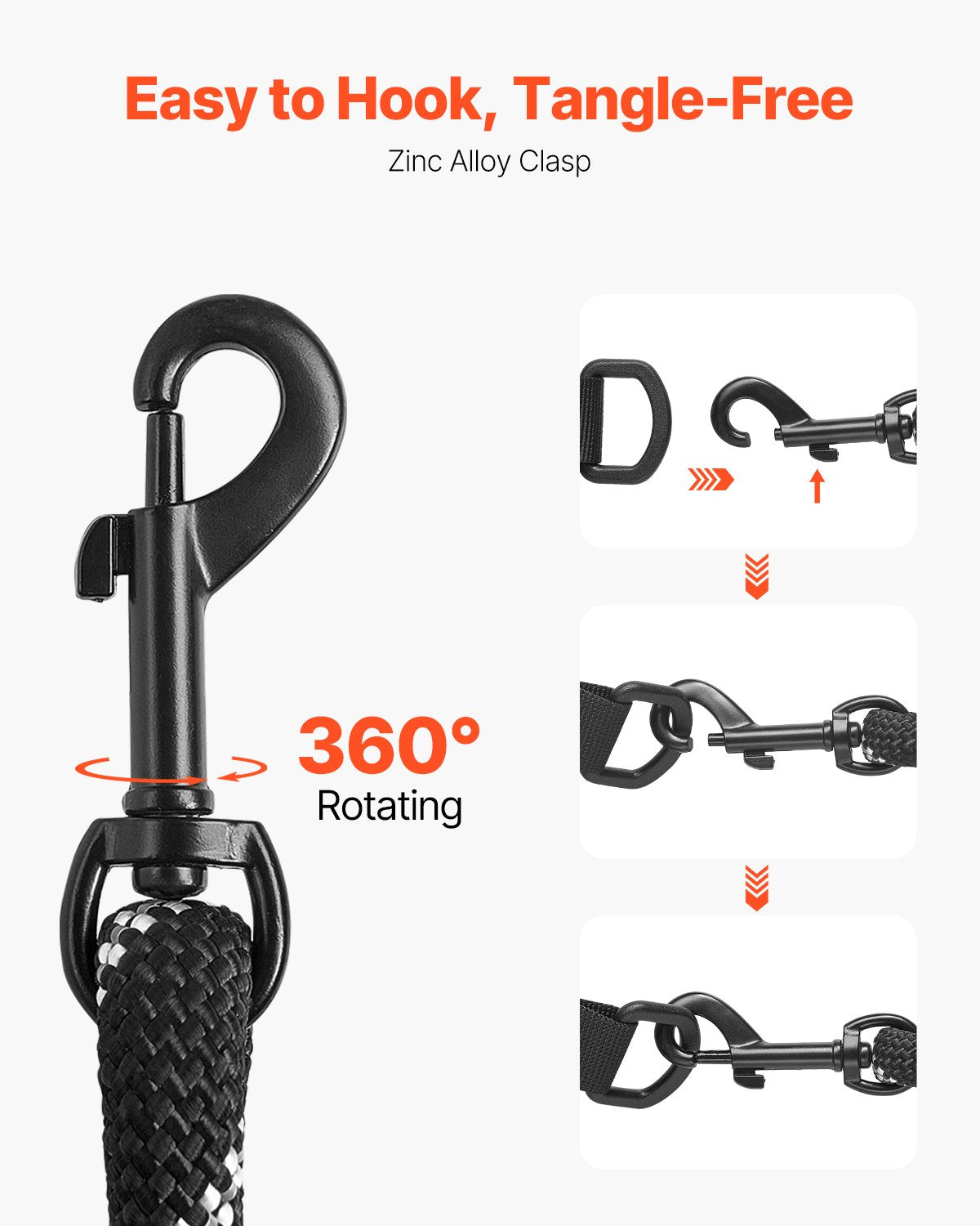 6ft Heavy-Duty Reflective Dog Leash – Reinforced Grip