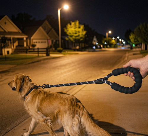 6ft Heavy-Duty Reflective Dog Leash - Reinforced Grip