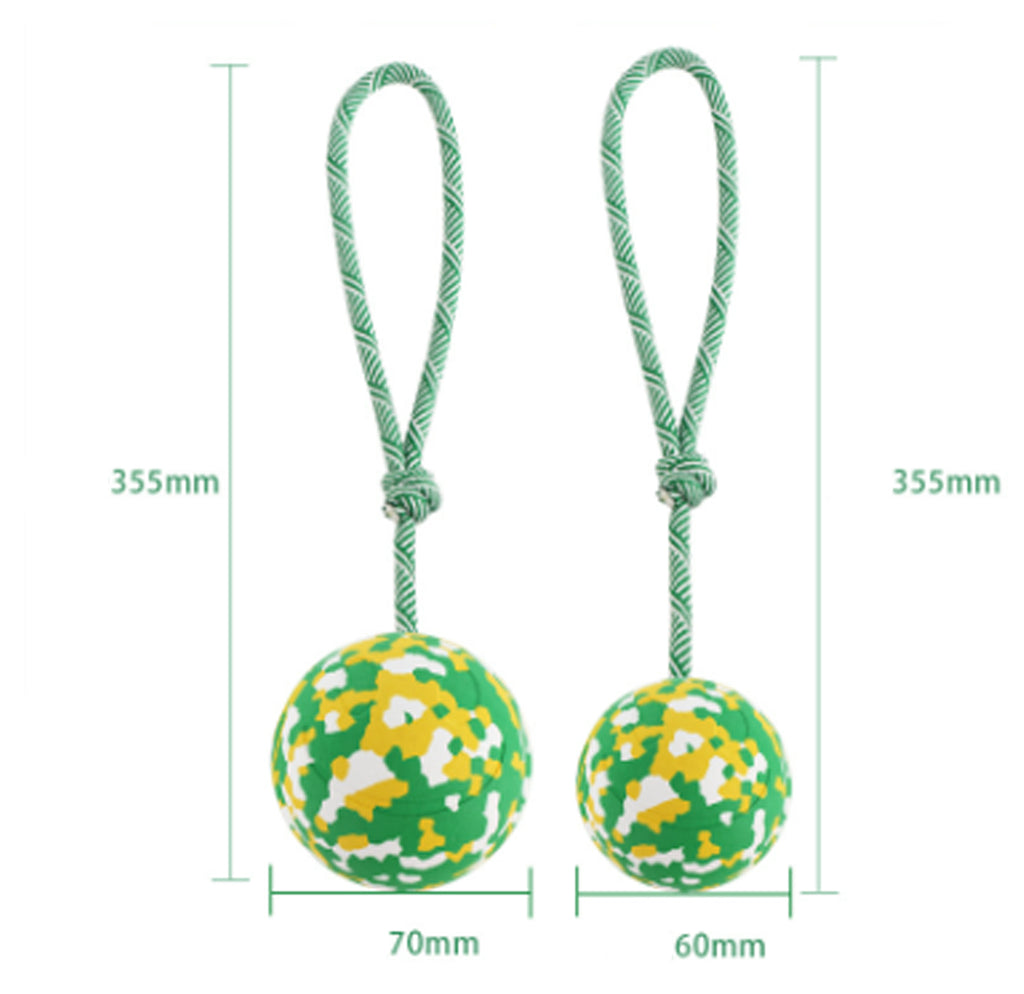 Ball-on-Rope Dog Tug Toy – Durable Chew & Fetch Combo