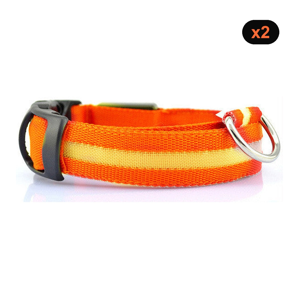 2x LED light up dog collars duo pack