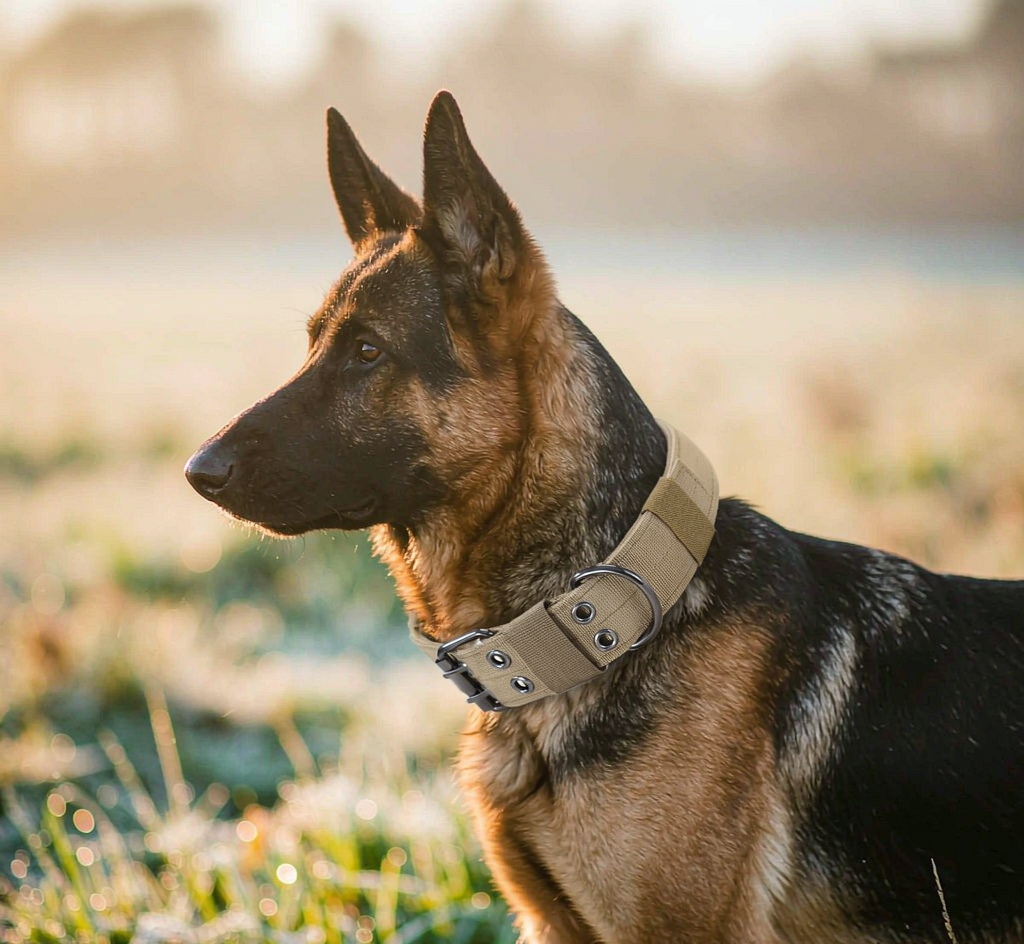 Tactical Heavy-Duty Dog Collar - Metal Buckle K9