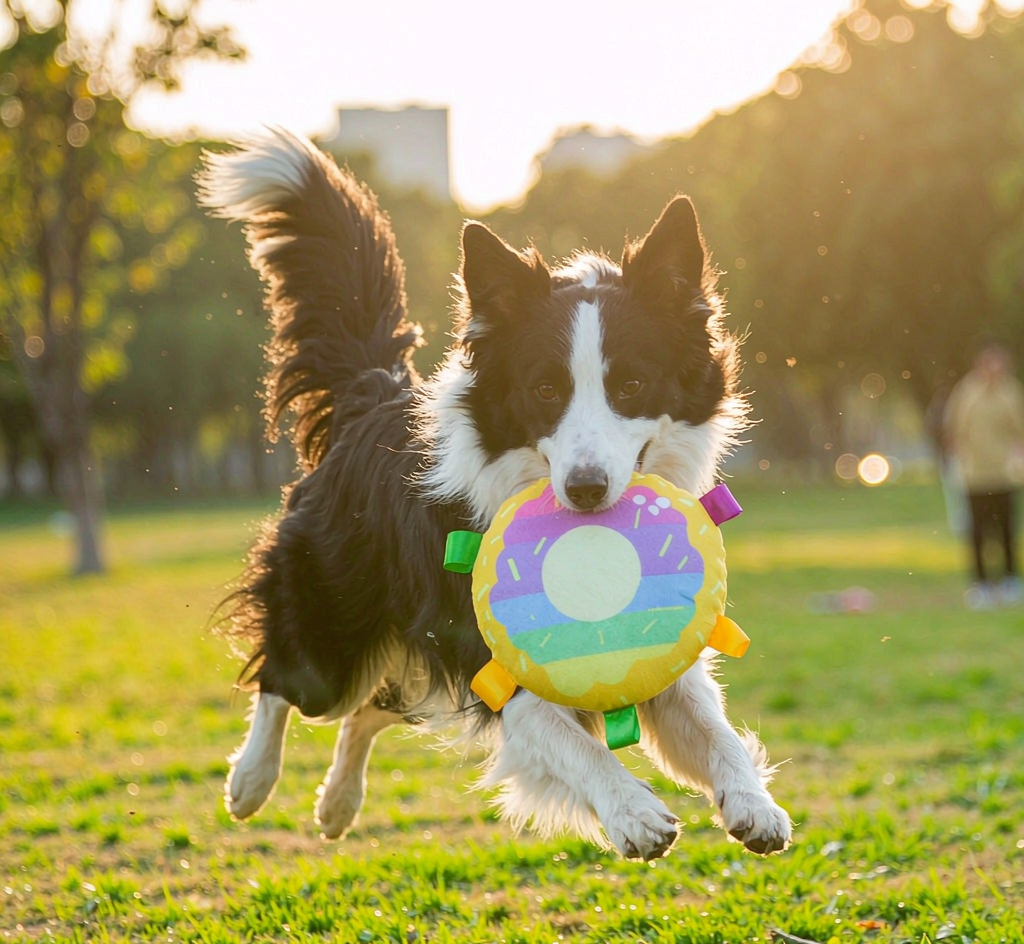 Plush Dog Flying Disc - Soft Bite-Resistant