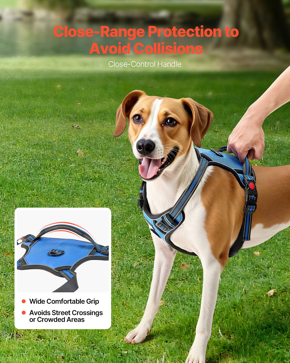 No-Pull Dog Harness & Leash Set – Front Clip, Reflective