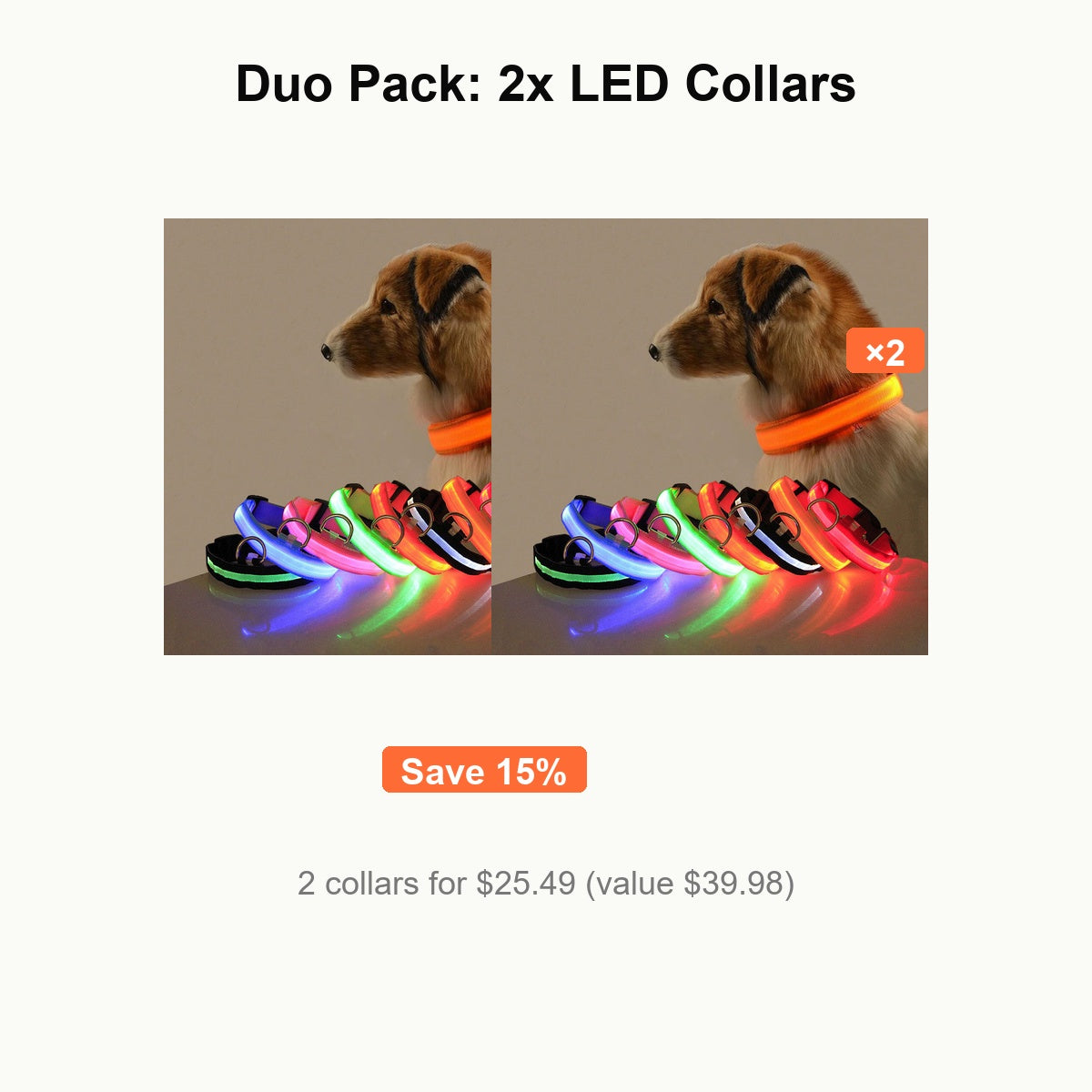 Duo Pack: 2x LED Collars