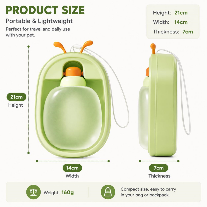 Antler-Shaped Dog Water Bottle – Portable, Leak-Proof