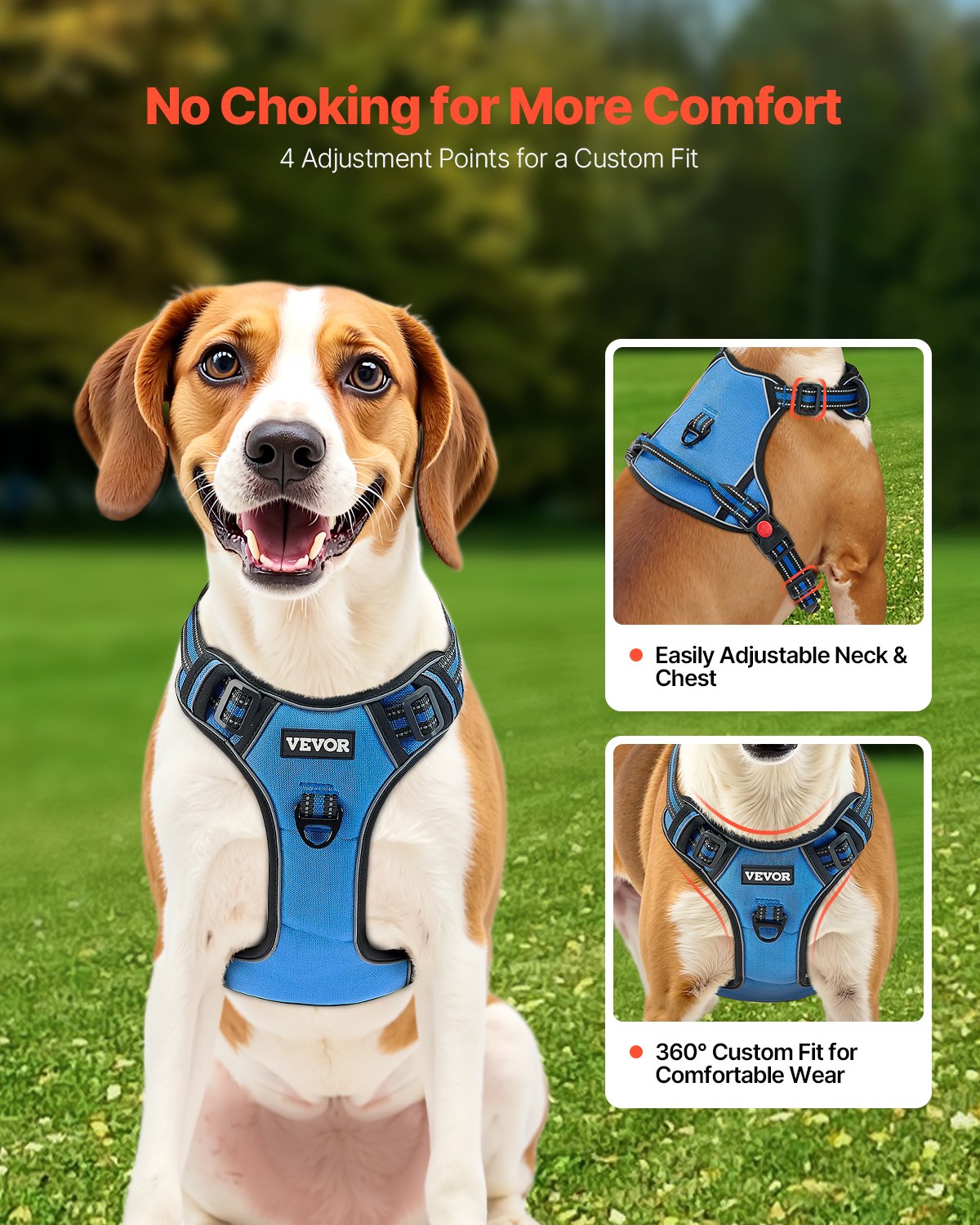No-Pull Dog Harness & Leash Set – Front Clip, Reflective