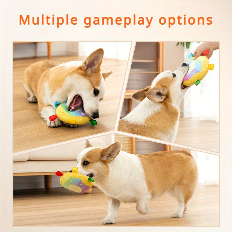 Plush Dog Flying Disc – Soft, Bite-Resistant Fetch Toy