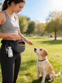 Dog Training Treat Pouch – Silicone-Lined Waist Bag with Poop Bag Dispenser